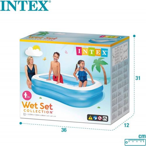 인텍스 Intex 57180NP Pool Rectangular, Light Blue White