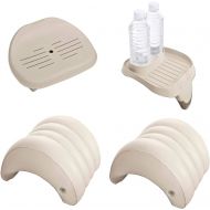 Intex Inflatable Hot Tub Seat, Attachable Cup Holder, Inflatable Head Rest (2)