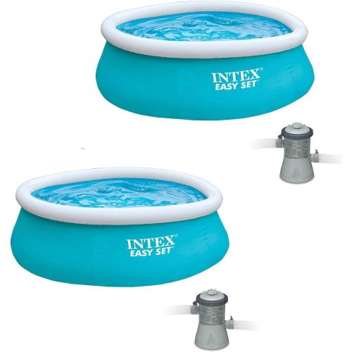 인텍스 Intex 6 Ft x 20 in Easy Set Inflatable Swimming Pool (2 Pack) with 330 GPH Easy Set Pool Clear Cartridge Filter Pumps, (2 Pack)