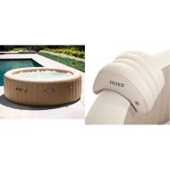 Intex 28427E 85in PureSpa Inflatable Spa, 6-Person, Tan & PureSpa Headrest