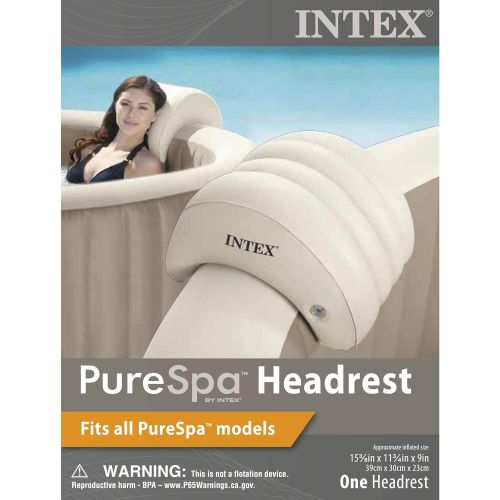 인텍스 Intex 28427E 85in PureSpa Inflatable Spa, 6-Person, Tan & PureSpa Headrest