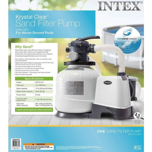 인텍스 Intex Pool Sand Filter Pump with Pool Vacuum and Wall Mount Pool Surface Skimmer