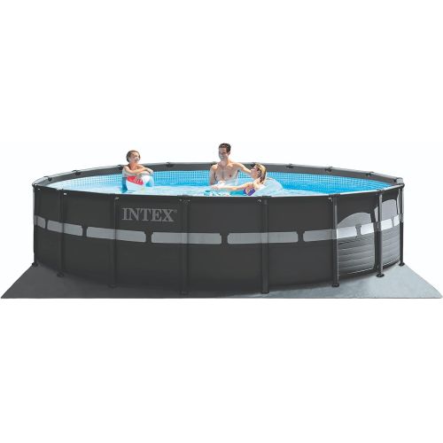 인텍스 Intex 26329EH Intex-18 X 52%22 Ultra XTR Frame Set Pool, 18ft X 52in, Dark Grey & 28003E Deluxe Pool Maintenance Kit for Above Ground Pools