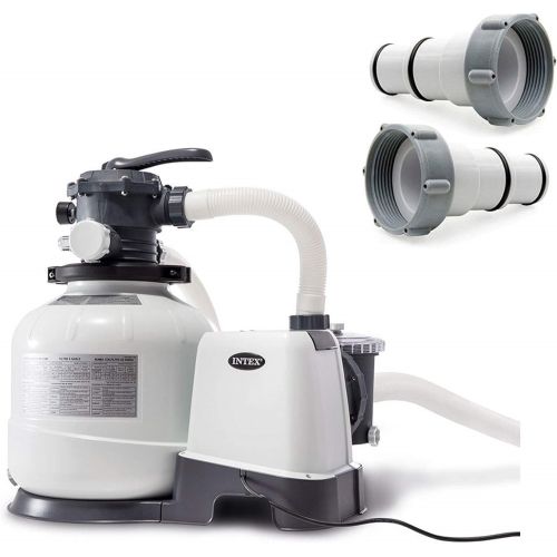 인텍스 Intex 2800 GPH Above Ground Pool Sand Filter Pump w/Threaded Hose Adapter (Pair)