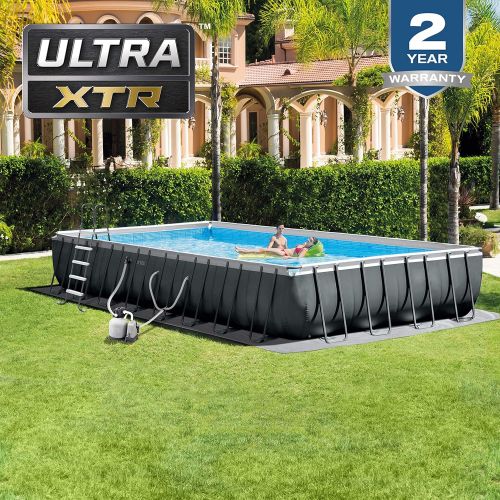 인텍스 INTEX 26377EH 32ft x 16ft x 52in Ultra XTR Pool Set with Sand Filter Pump & Saltwater System and Pool Volleyball Set