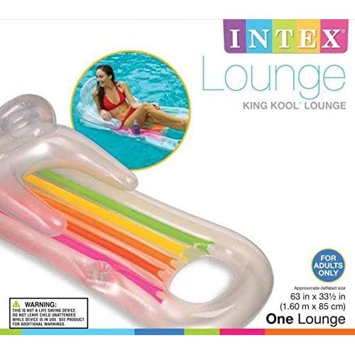 인텍스 Intex King Kool Lounge Floating Swimming Pool Lounger with Cupholder (6 Pack)