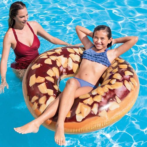 인텍스 Intex 56262 Inflatable Swim Donut Ring Tube Float - Nutty Chocolate, 45 inch