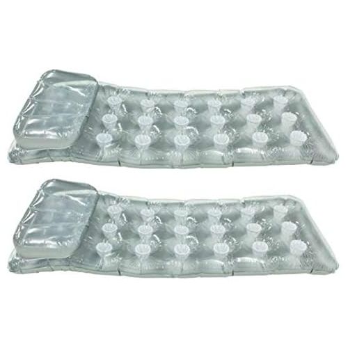 인텍스 Intex 18-Pocket Mattress Suntanner Pool Lounger w/ Headrest (2 Pack) 58894EP