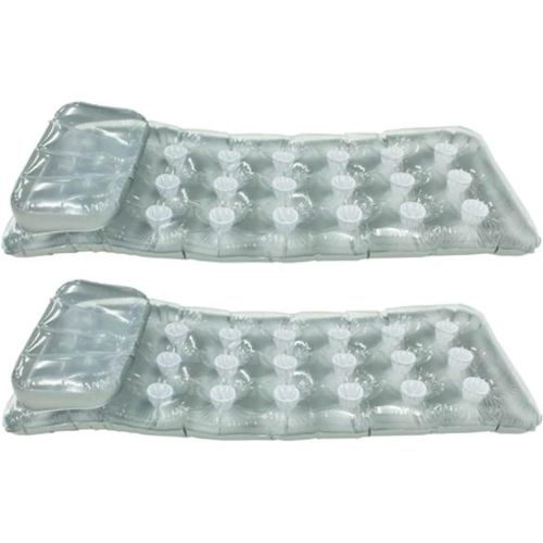 인텍스 Intex 18-Pocket Mattress Suntanner Pool Lounger w/ Headrest (2 Pack) 58894EP