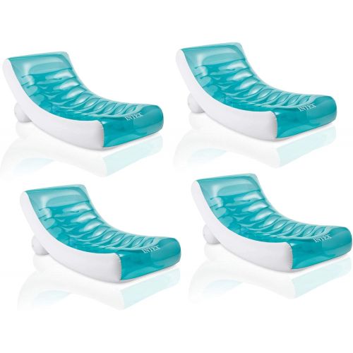 인텍스 Intex Inflatable Rockin Lounge Swimming Pool Floating Raft Chair (4 Pack)