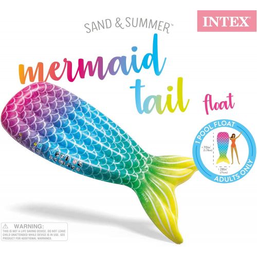 인텍스 Intex Mermaid Tail Pool Float, 70in x 28in x 7in