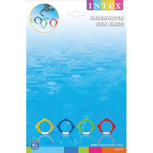 인텍스 Intex Kids Pool Toy Play Fish Rings & 20 Inflatable Swim Ring Tube (3 Pack)