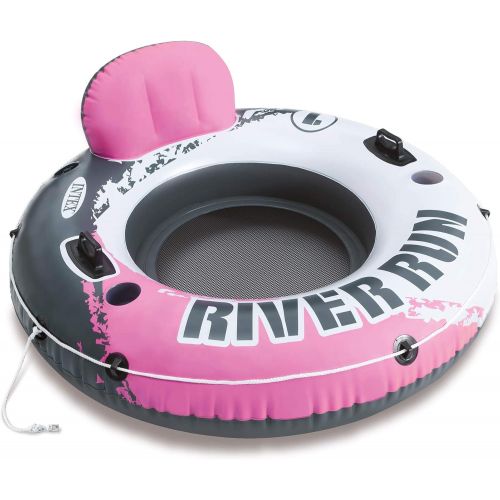 인텍스 Intex River Run I Inflatable Water Lounge Tube 1-Person, Pink 58828EP (2 Pack)