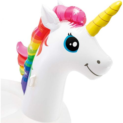 인텍스 Intex 57291EP Giant Inflatable 8 x 5 Foot Mega Unicorn Island Ride On Swimming Pool Float