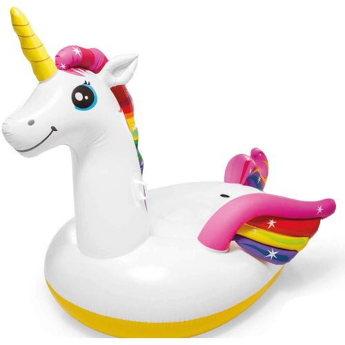 인텍스 Intex 57291EP Giant Inflatable 8 x 5 Foot Mega Unicorn Island Ride On Swimming Pool Float