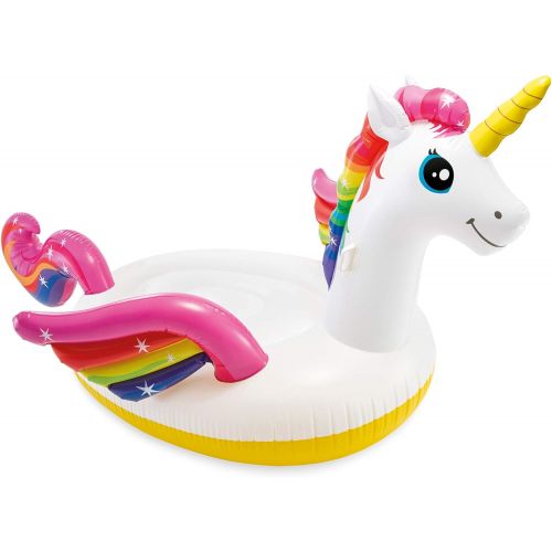 인텍스 Intex 57291EP Giant Inflatable 8 x 5 Foot Mega Unicorn Island Ride On Swimming Pool Float