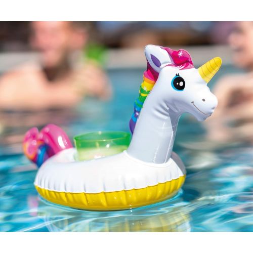 인텍스 Intex Floating Unicorn Inflatable Drink Holders, 3-Pack