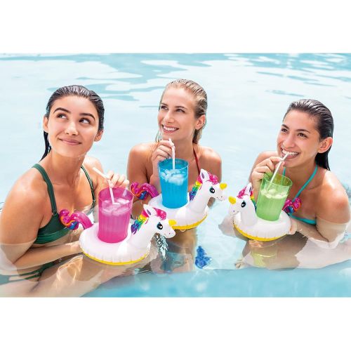 인텍스 Intex Floating Unicorn Inflatable Drink Holders, 3-Pack