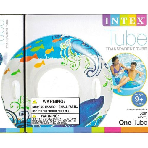 인텍스 Intex Transparent Inflatable Tubes Tropical Designs Gift Set Bundle - 3 Pack