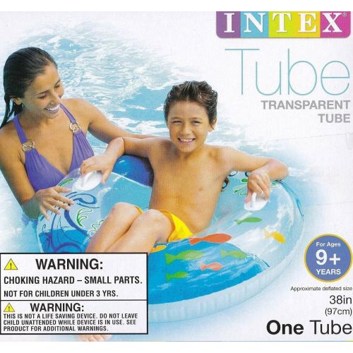 인텍스 Intex Transparent Inflatable Tubes Tropical Designs Gift Set Bundle - 3 Pack