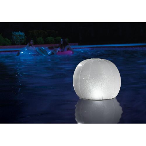 인텍스 Intex Floating LED Inflatable Ball Light with Multi-Color Illumination, Battery Powered