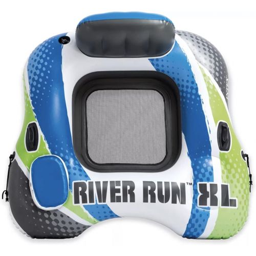 인텍스 Intex River Run XL Lounge Tube - Inflatable Pool River Raft Ride- Vibrant Blue, White, and Green