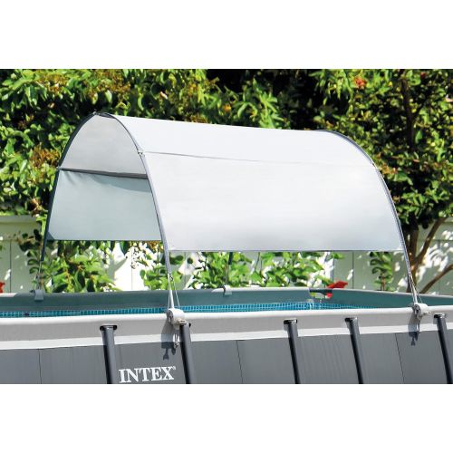 인텍스 Intex 28054E Canopy for 9 and Smaller Rectangular Pool, Grey