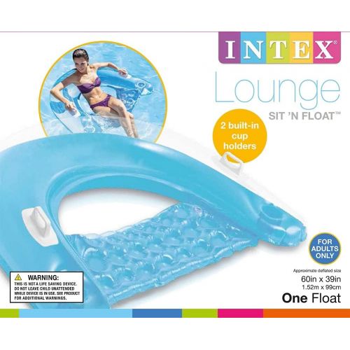 인텍스 INTEX Sit n Float Classic Inflatable Raft Swimming Pool Lounge (True Blue Lounge)