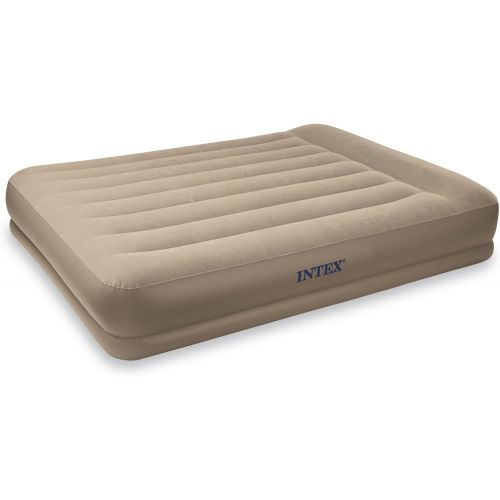 인텍스 Intex Pillow Rest Mid-Rise Airbed with Built-in Pillow and Electric Pump, Twin, Bed Height 13 3/4