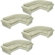 Intex Inflatable Corner Living Room Air Mattress Sectional Sofa, Beige(4 Pack)