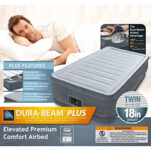 인텍스 Intex Comfort Plush Elevated Dura-Beam Airbed with Built-in Electric Pump