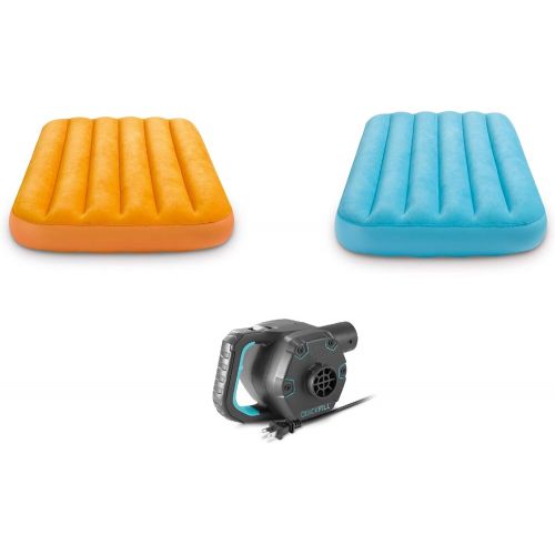 인텍스 Intex Inflatable Air Bed Mattress w/ Bag (2 Pack)120 Volt Electric Air Pump