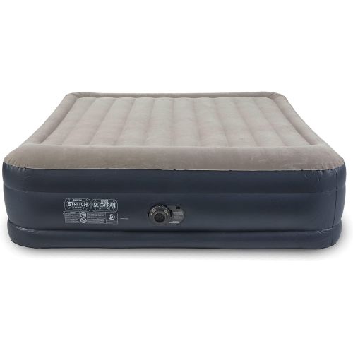 인텍스 Intex 64137ST Dura Beam Deluxe Raised Pillow Inflatable Blow Up Portable Firm Mattress Air Bed with Built in Internal Pump, King