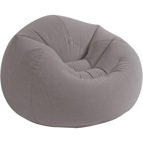 인텍스 Intex Inflatable Contoured Corduroy Beanless Bag Lounge Chair, Gray (3 Pack)