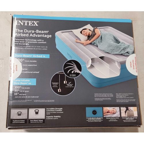 인텍스 Intex Raised 16 Air Mattress with Hand Held 120V Pump - Queen Size - Nib