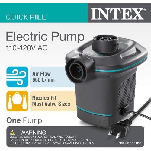 인텍스 Intex 120V Quick Fill AC Electric Air Pump & Intex Rainbow Ring Kiddie Pool