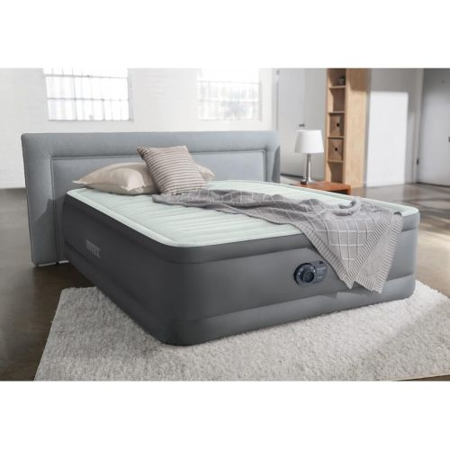 인텍스 Intex PremAire I Fiber-Tech Elevated Dura Beam Technology Home Air Mattress Bed with Electric Built-in Pump, Full