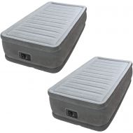 Intex Comfort Dura Beam Elevated Twin Air Mattress w/Built in Pump (2 Pack)