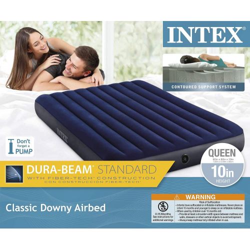 인텍스 Intex Queen DURA-Beam Series Classic Downy AIRBED