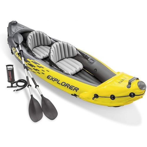 인텍스 Intex 2-Person Inflatable Kayak w/ Oars &Pump & 1-Person Inflatable Kayak 2 pack