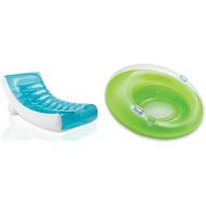 Intex Rockin Inflatable Lounge, 74 X 39 & Sit n Lounge Inflatable Pool Float, 47 Diameter, for Ages 8+, 1 Pack (Colors May Vary)