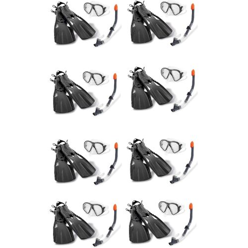 인텍스 Intex Reef Rider Swim Diving Goggle Mask Snorkeling Set, 14 to Adult (8 Pack)