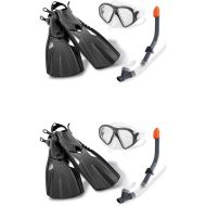 Intex Reef Rider Sport Pool Goggle Mask Snorkeling Set, 14 to Adult (2 Pack)