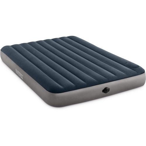 인텍스 Intex Dura-Beam Standard Series Single-High Airbed with Two-Step Pump, Queen, Green (64783E)