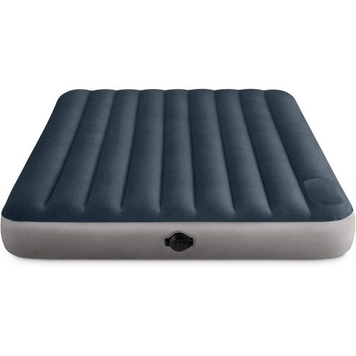 인텍스 Intex Dura-Beam Standard Series Single-High Airbed with Two-Step Pump, Queen, Green (64783E)