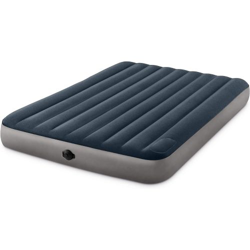 인텍스 Intex Dura-Beam Standard Series Single-High Airbed with Two-Step Pump, Queen, Green (64783E)