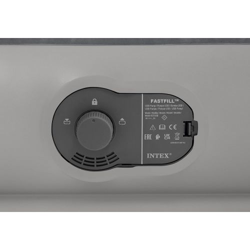 인텍스 Intex Dura-Beam Standard Series Prestige Mid-Rise Air Mattress with Fastfill USB Powered Internal Air Pump