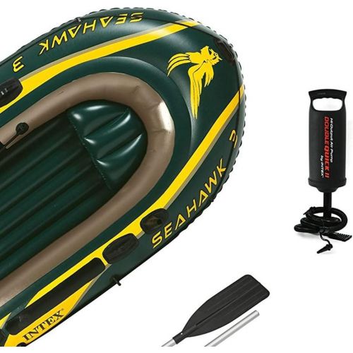 인텍스 Intex Seahawk 3 Inflatable raft Set and 2 Transom Mount 8 Speed Trolling Motors