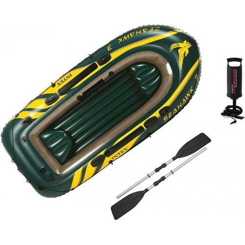 인텍스 Intex Seahawk 3 Inflatable raft Set and 2 Transom Mount 8 Speed Trolling Motors