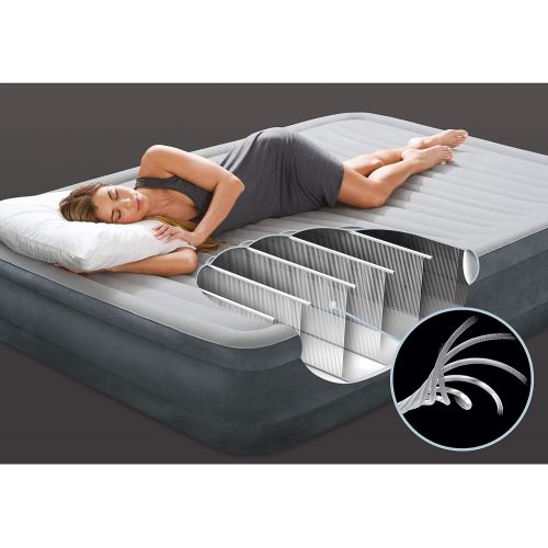 인텍스 Intex Comfort Dura-Beam Airbed Internal Electric Pump Bed Height Elevated (2020 Model)